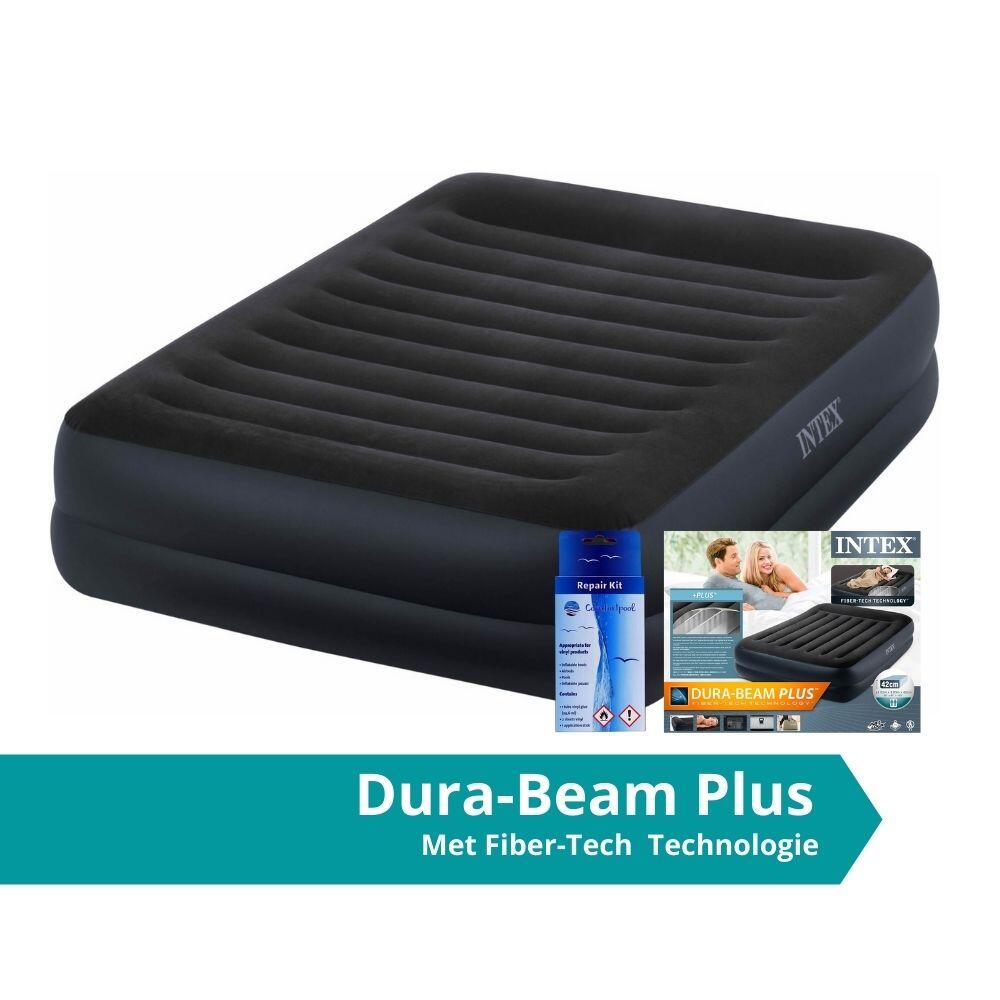 INTEX Pillow Rest Raised Bed Queen - Luchtbed - 203x152x47cm - Inclusief accessoires