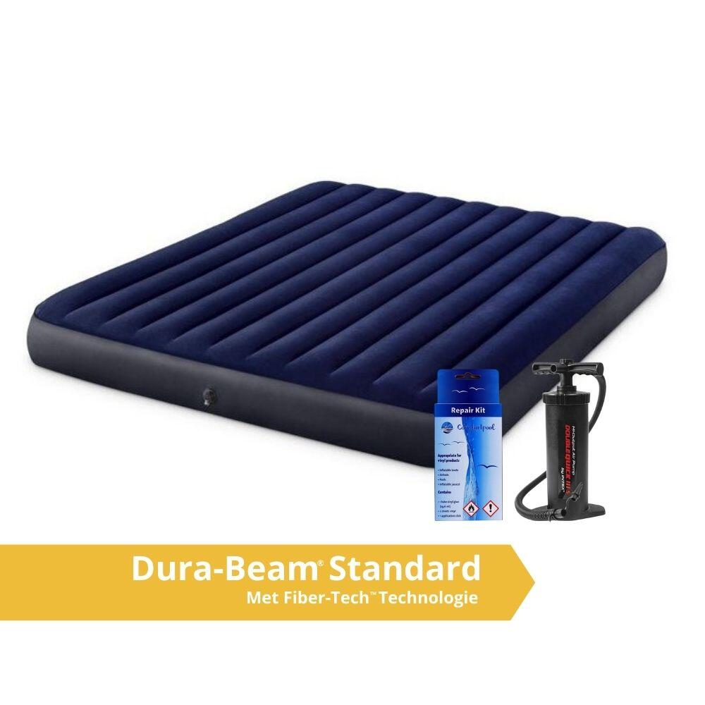 INTEX Classic Downy - 2 Persoons Luchtbed - 203x183x25cm - Inclusief accessoires
