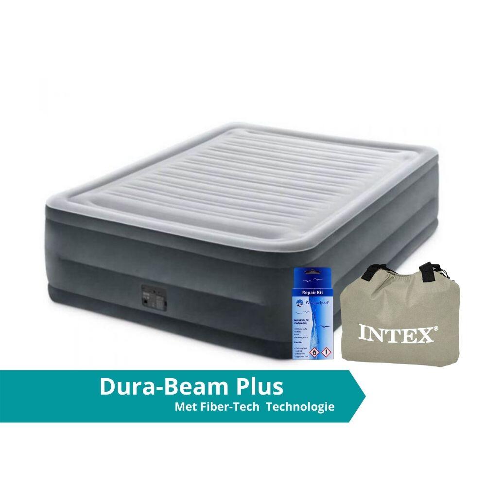 Intex - Comfort-plush High Rise Queen - Lit Gonflable - 203x152x56cm - Avec Accessoires - Matelas Gonflable - Gris - Taille Unique - Decathlon