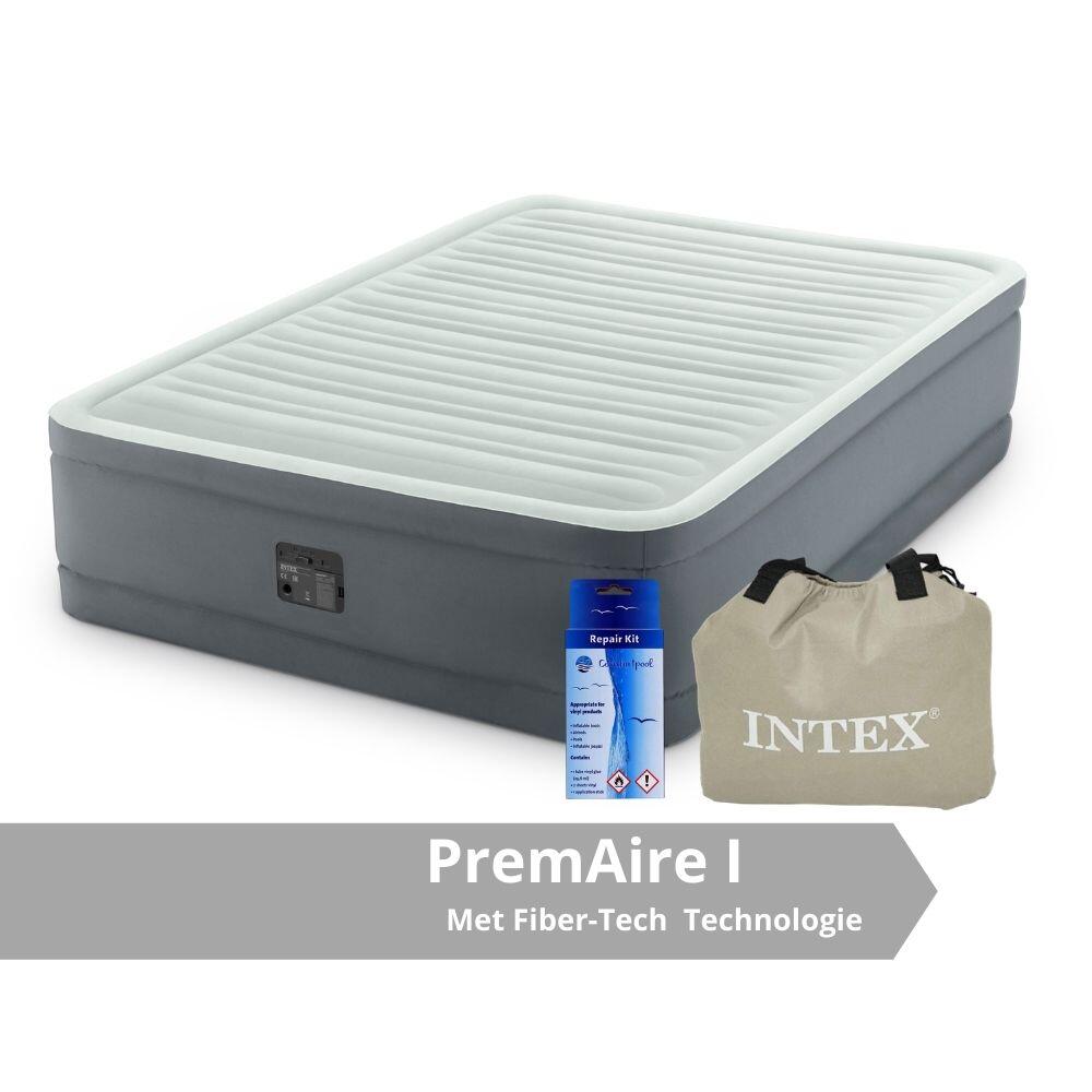 Intex - Premaire L - Lit Gonflable - 191x137x46cm - Compris Les Accessoires - Matelas Gonflable - Gris - Taille Unique - Decathlon