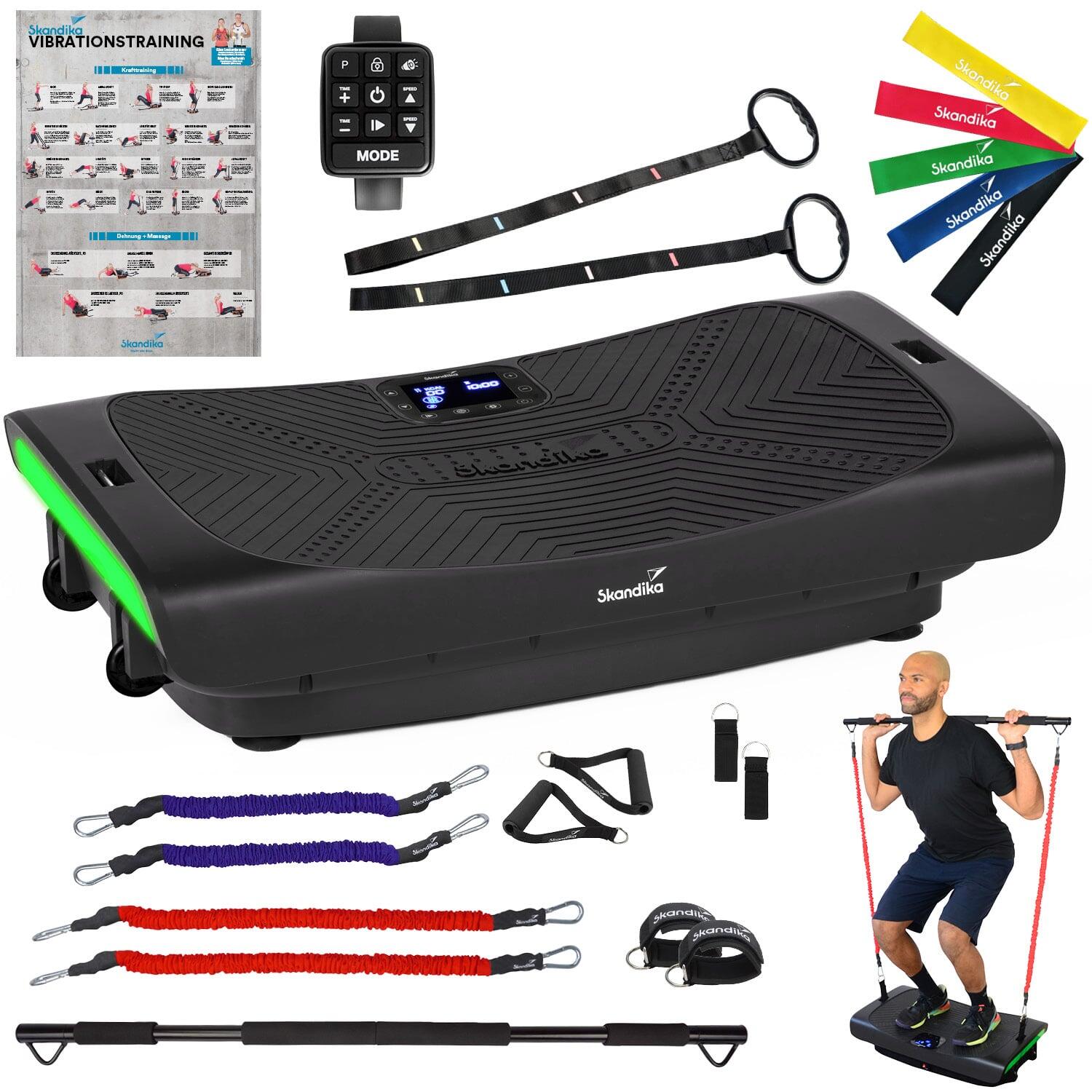 Pedana Vibrante Skandika V2 - Allenamento Completo Con Maniglie E Bande