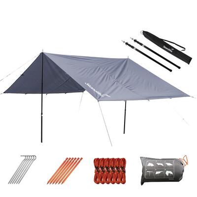 Vela solare L 3x3 m SET - con pali telescopici - protezione solare UV