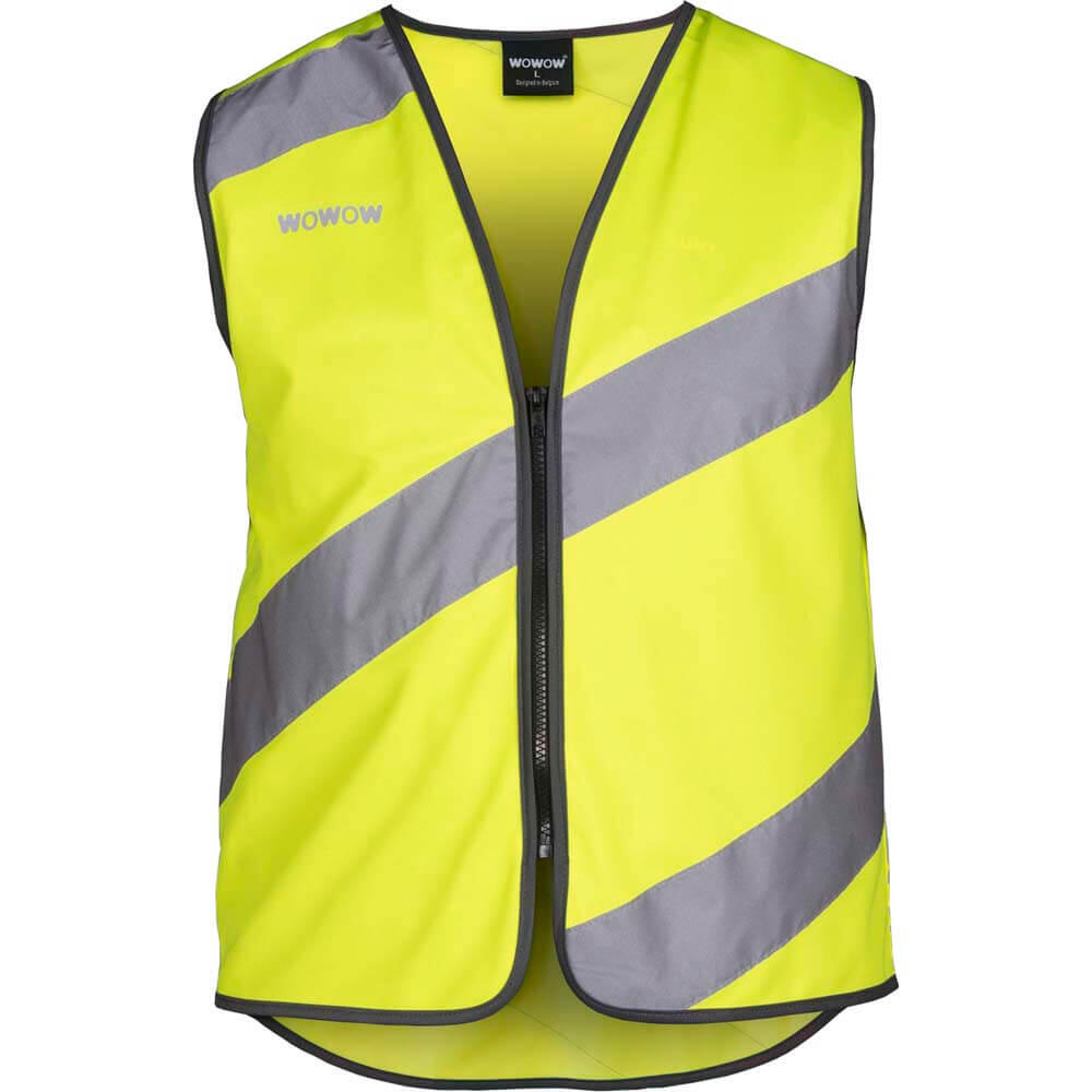 WOWOW Wowow Sicherheitsweste Roadie gelb mit Reflexstreifen L mit Reißverschluss