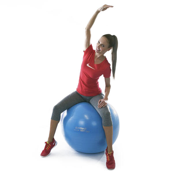 Christopeit Ballon de gymnastique 75cm avec pompe bleu