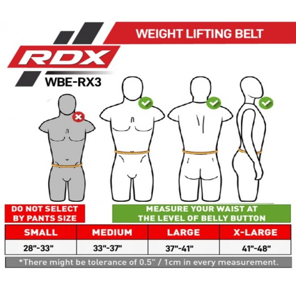 RDX X3 Weightlifting Neoprene Gym Belt in Red
