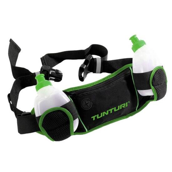 Ceinture running Tunturi noire avec deux gourdes 170 ml