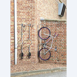 Support mural de vélo en contreplaqué Porte-vélos Porte-vélos Support mural  pour vélo de route Rangement pour vélos Couleur bois et blanc Vendu par un  -  France