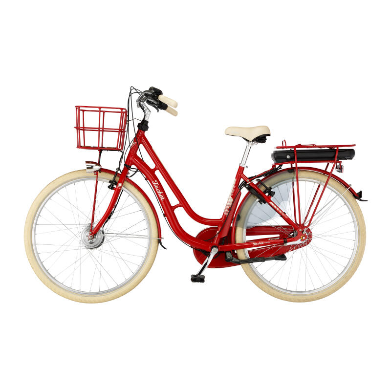 FISCHER City E-Bike CITA RETRO 2.0 rot glänzend 28 Zoll RH 48 cm 317 Wh