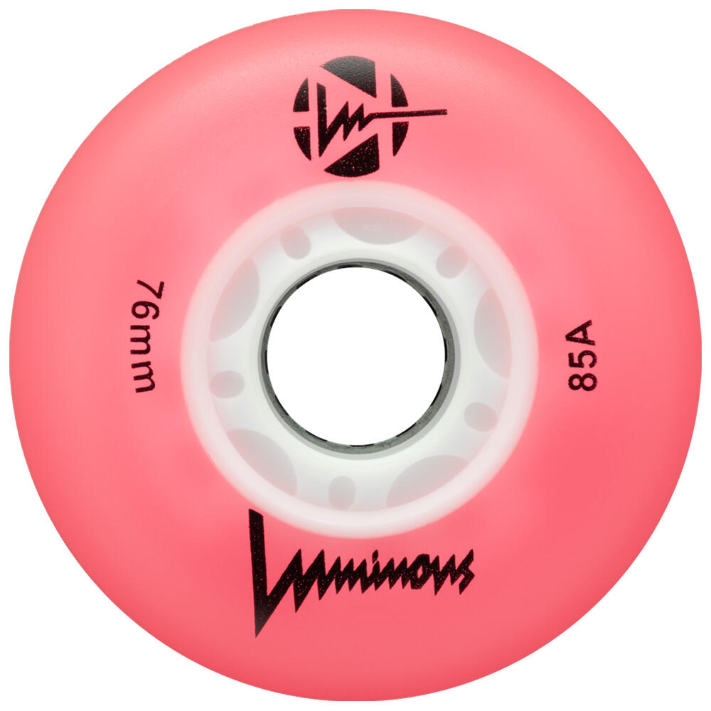 LUMINOUS LED LIGHT UP INLINE SKATE WHEELS PINK 76 MM – SET OF 4 2/5