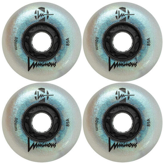 Kółka świecące do rolek LUMINOUS 80mm/85A Black Pearl 4 sztuki