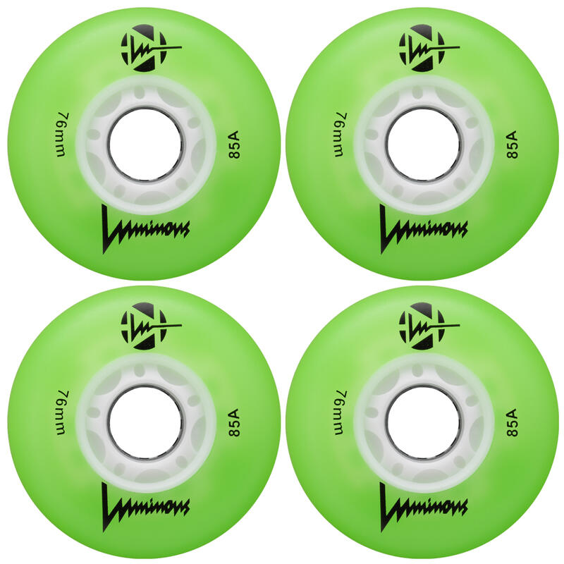 4 kółka do rolek fitness Luminous LED 76mm/85a świecące