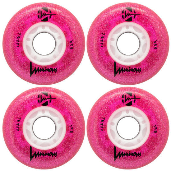 LUMINOUS Roue Inline 85A Paillettes Rose [x4]