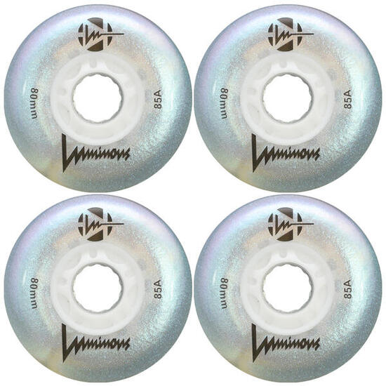 Kółka świecące do rolek Seba Luminous Led 80mm/85A White Pearl 4 sztuki