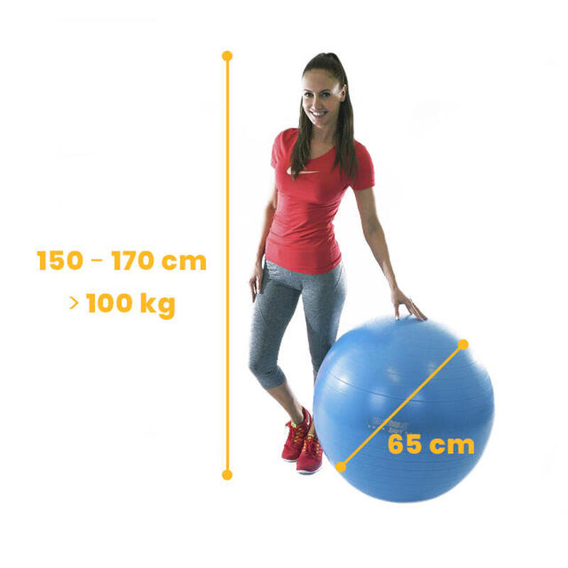 Christopeit Ballon de gymnastique 65cm avec pompe rouge