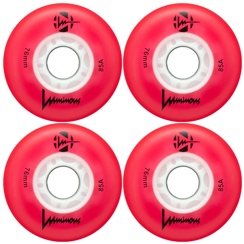 4 kółka do rolek fitness Luminous LED 76mm/85a świecące