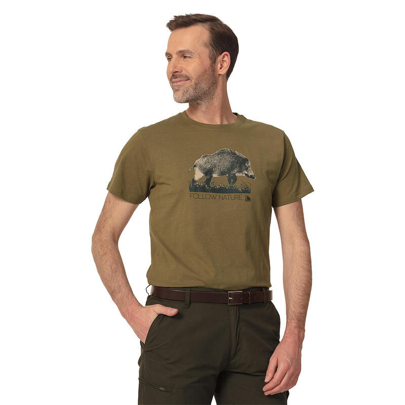 T-shirt myśliwski Tagart Fnt Game Olive nadruk z dzikiem