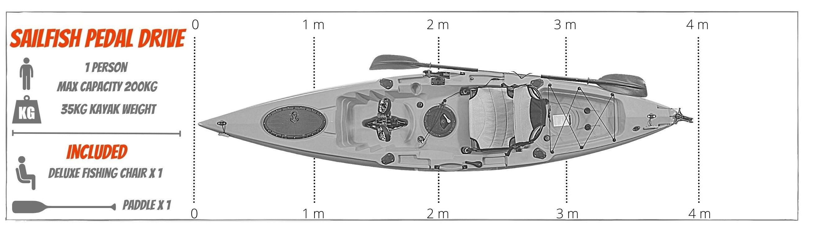 Cambridge Kayaks Sailfish Sea Fishing Kayak with Pro Pedal Drive System 4/4