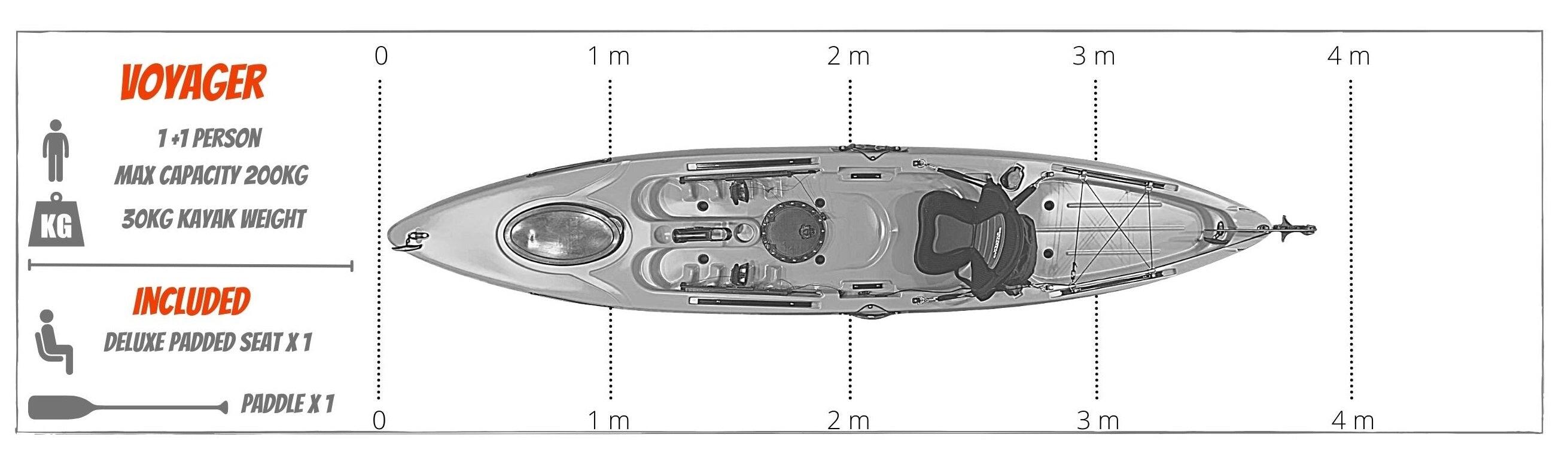 Voyager 1 plus 1 Sit On Top Touring Leisure Kayak 3/3