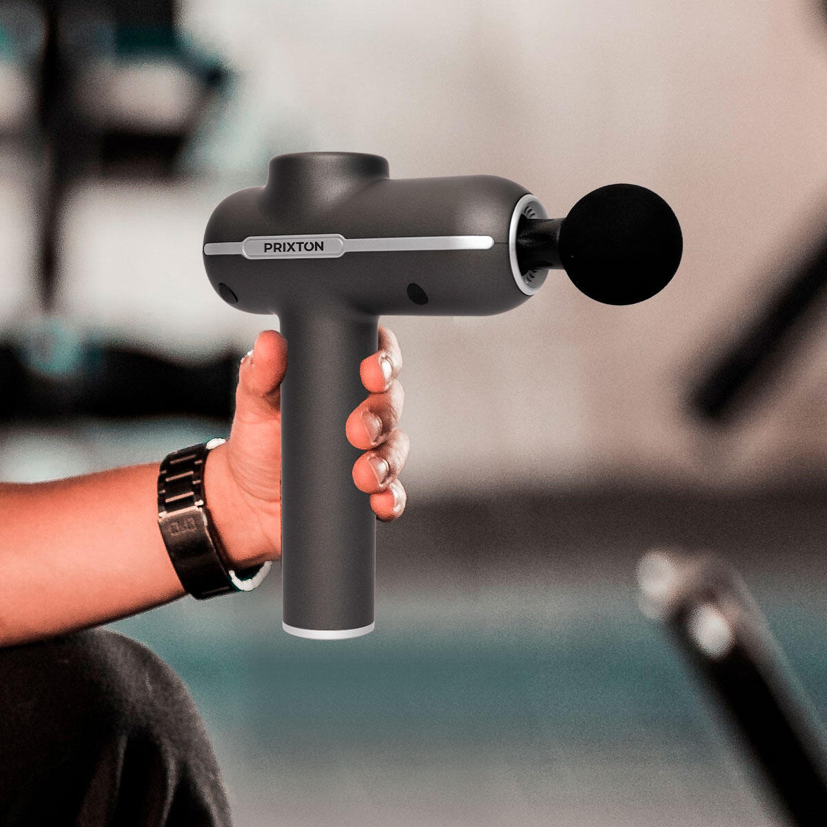 Pistolet de massage PRIXTON MGF80 | Puissance 50W | 5 vitesses | 4 têtes 7/8