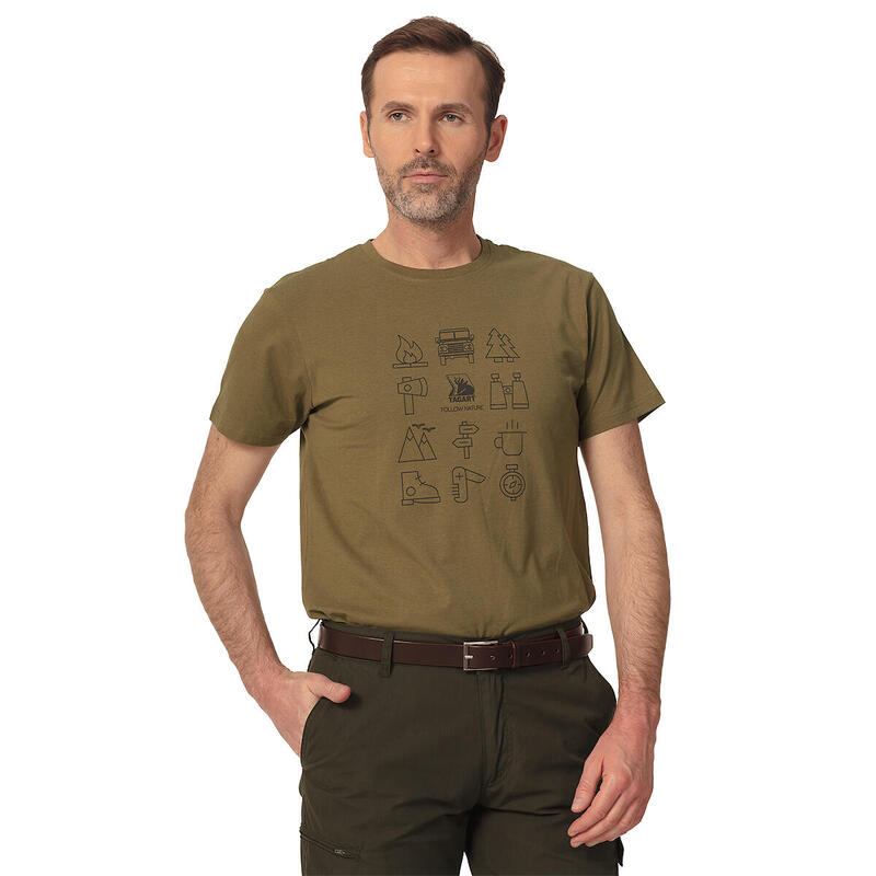 T-shirt myśliwski męski Tagart Fnt Rover Olive tematyczny nadruk