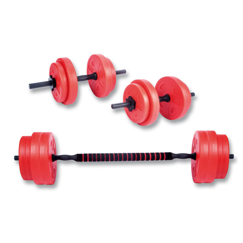 SET DE PESAS Mancuernas, Barra y Discos Desmontables - 17 Kg