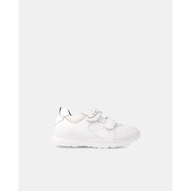 Zapatillas Deportivas Biomecanics De Piel De Niños En Blanco Con Velcro
