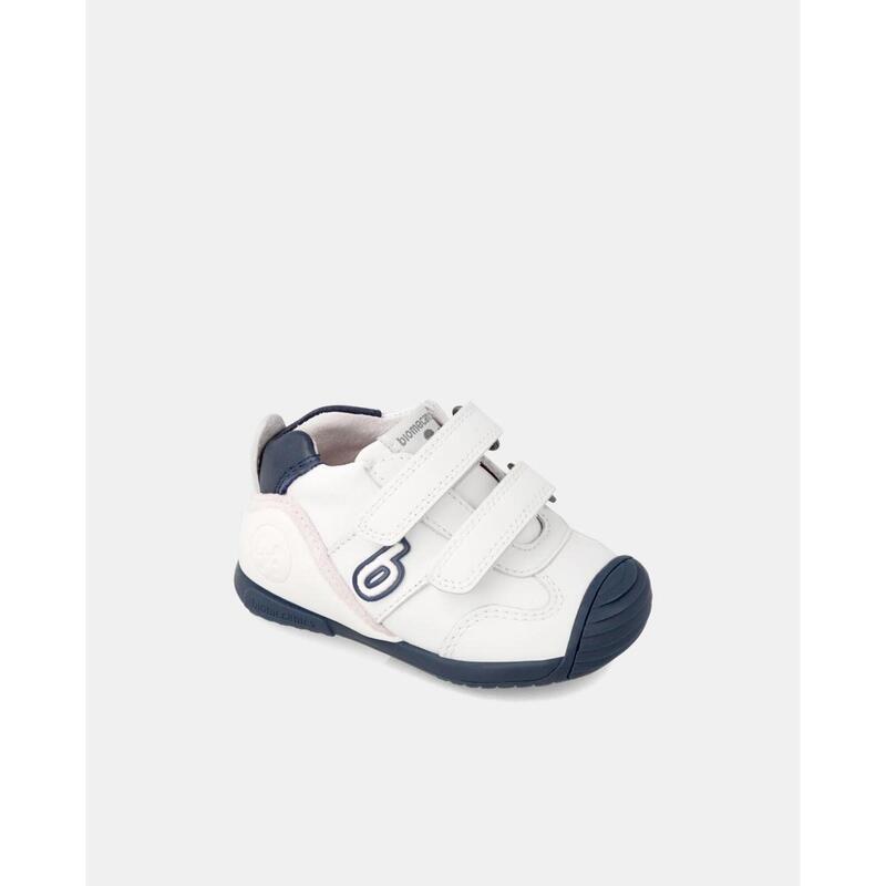 Zapatillas Deportivas Biomecanics De Piel De Bebé En Blanco Con Velcro