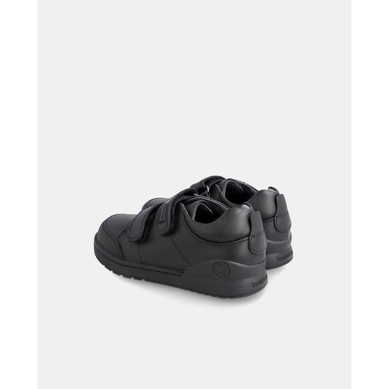 Zapatos Colegiales Biomecanics De Piel De Niños En Negro Con Velcro