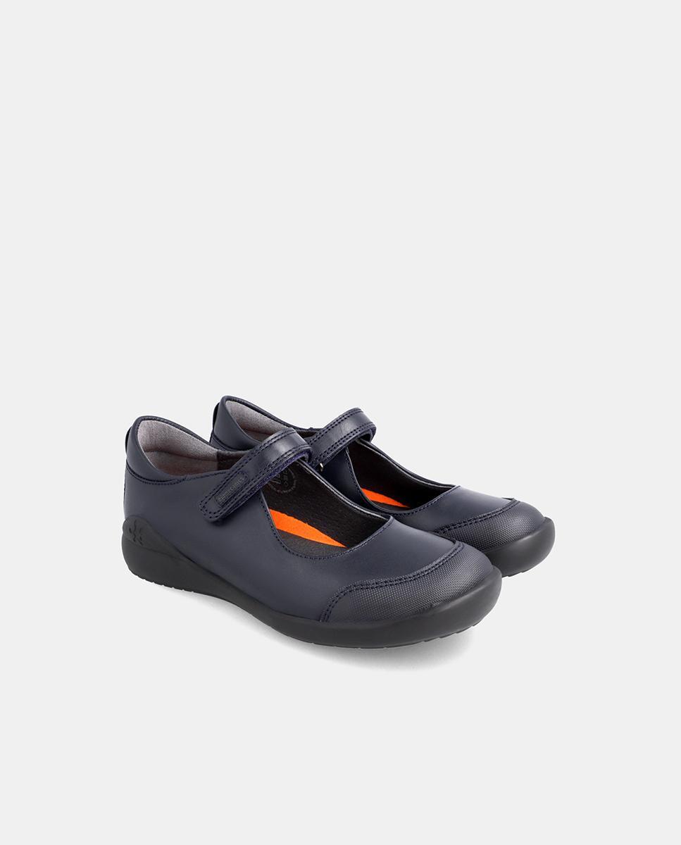 Merceditas colegiales niña Biomecanics azul marino con velcro 2/5