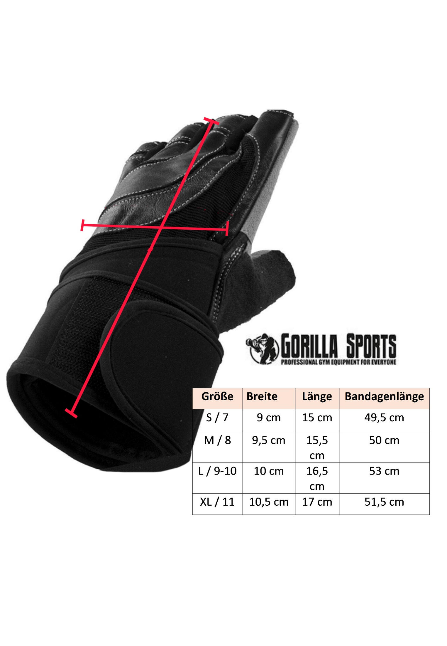 GANTS D'ENTRAINEMENT AVEC BANDE DE SOUTIEN | MUSCULATION | TAILLE AU CHOIX 5/6
