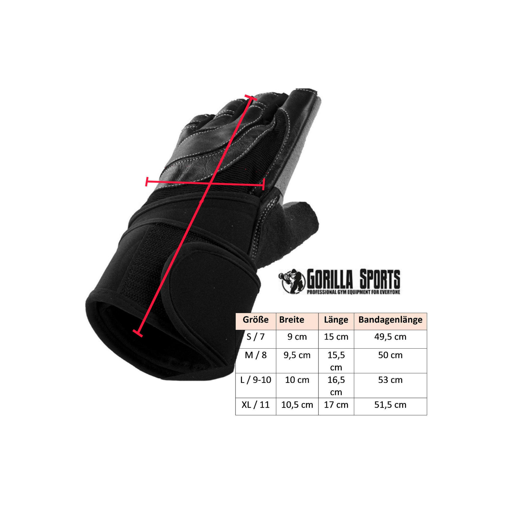 GORILLA SPORTS Trainingshandschuhe inkl. Bandage