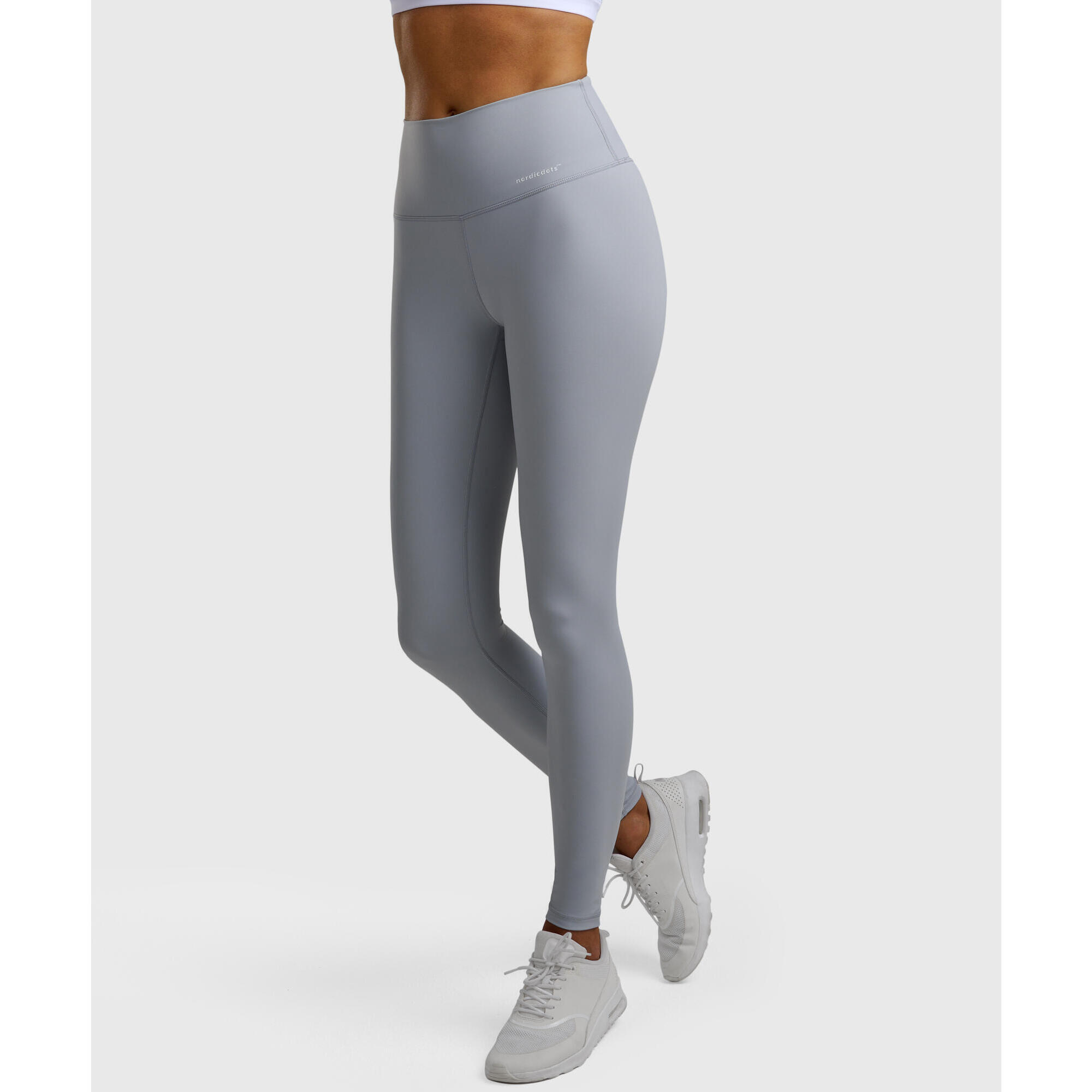 Nordicdots - Legging Tennis Femme Extensible Avec Poche Balle Smart Leggings Gris Clair - Legging - Bleu - 42 M/l - Decathlon