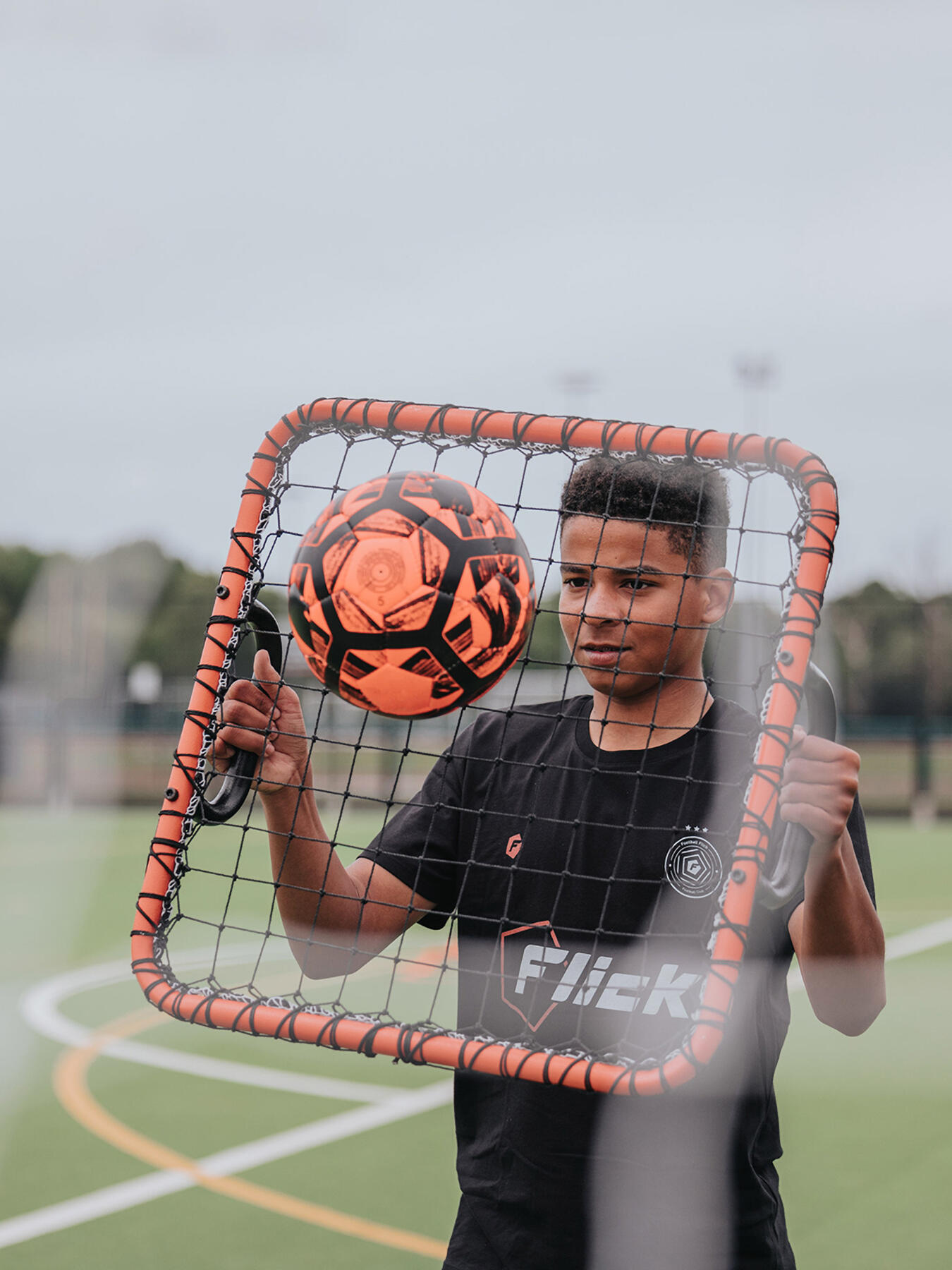 FLICK Pro Skills Trainer - 3-in-1 Adjustable Football Rebounder Ramp, Rebound Net, And Passing Tunnel - Football Practice Equipment Designed To Improve Your Football Training
