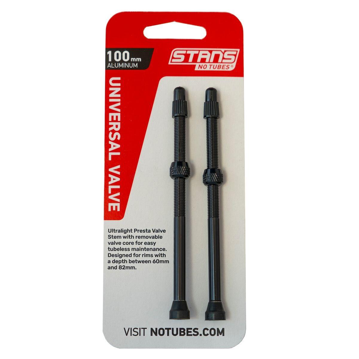 Stans NoTubes Presta  Alloy Valve Stems 100mm Black 1/2