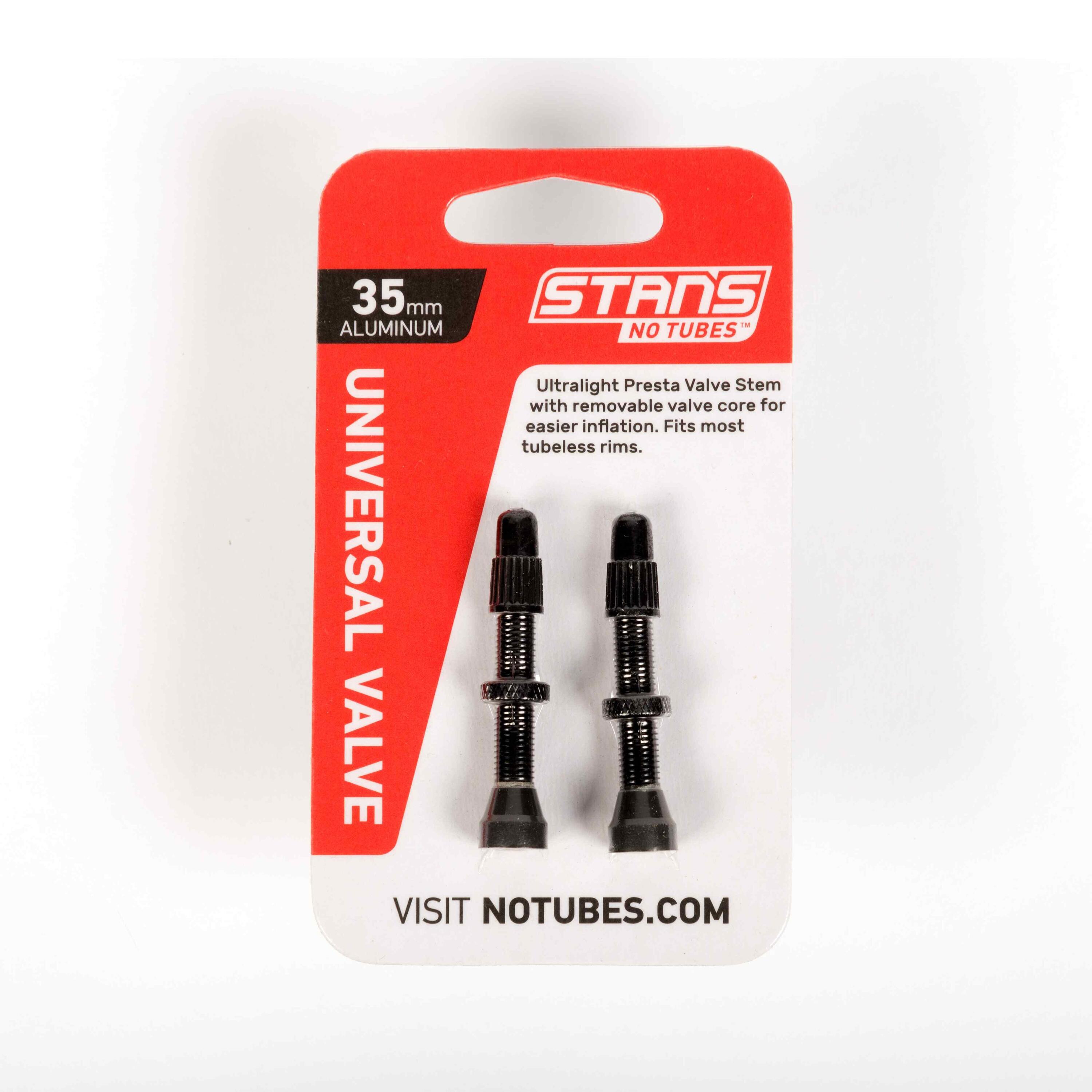 STAN'S NO TUBES Stans NoTubes Presta  Alloy Valve Stems 35mm Black