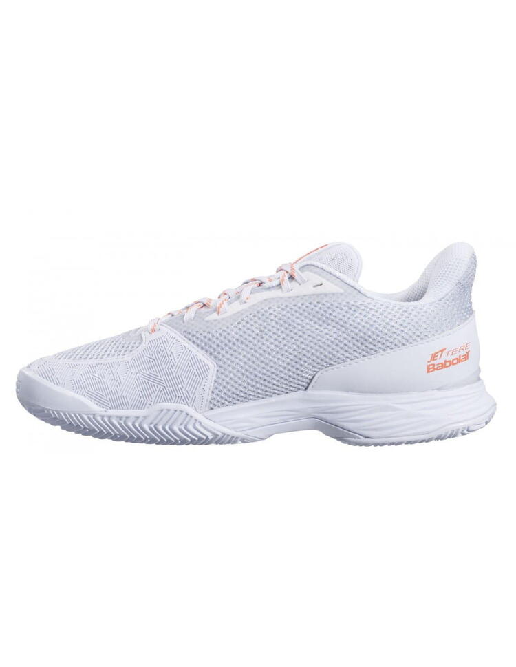 Buty tenisowe damskie Babolat Jet Tere clay women white/living coral 39