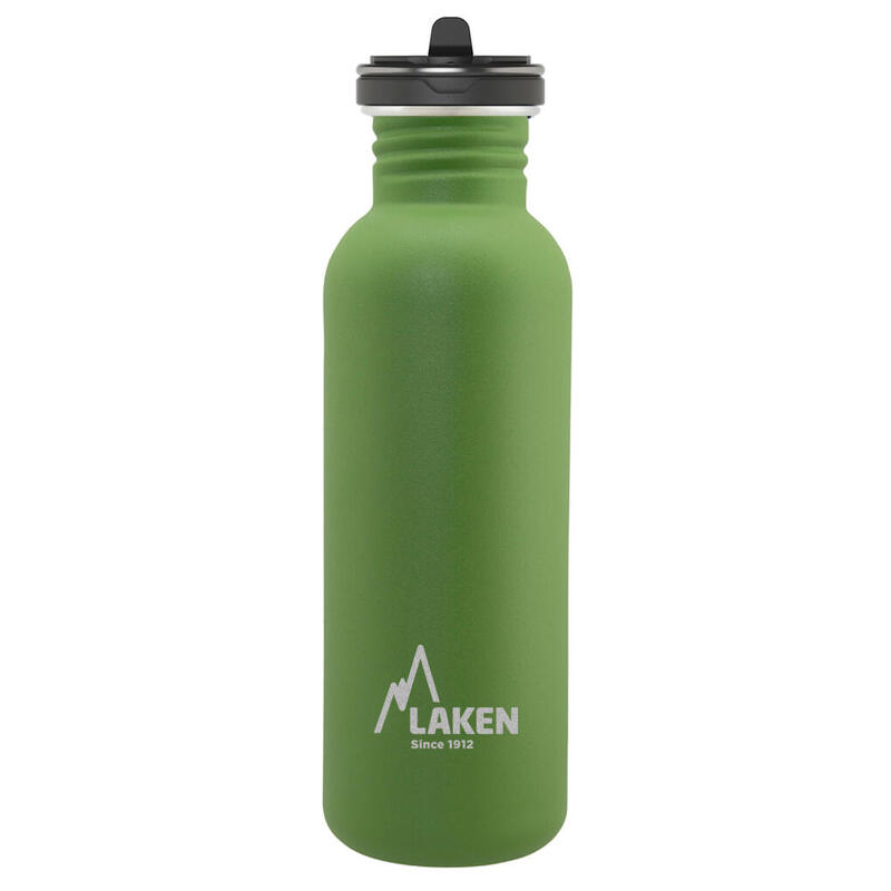 CANTIMPLORA BOTELLA ACERO INOX LAKEN BASIC STEEL TAPÓN FLOW 750 ML VERDE