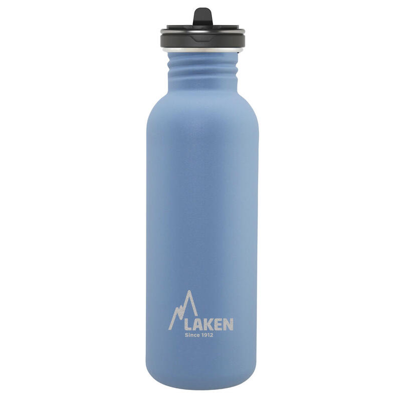 CANTIMPLORA BOTELLA ACERO INOX LAKEN BASIC STEEL TAPÓN FLOW 750 ML AZUL