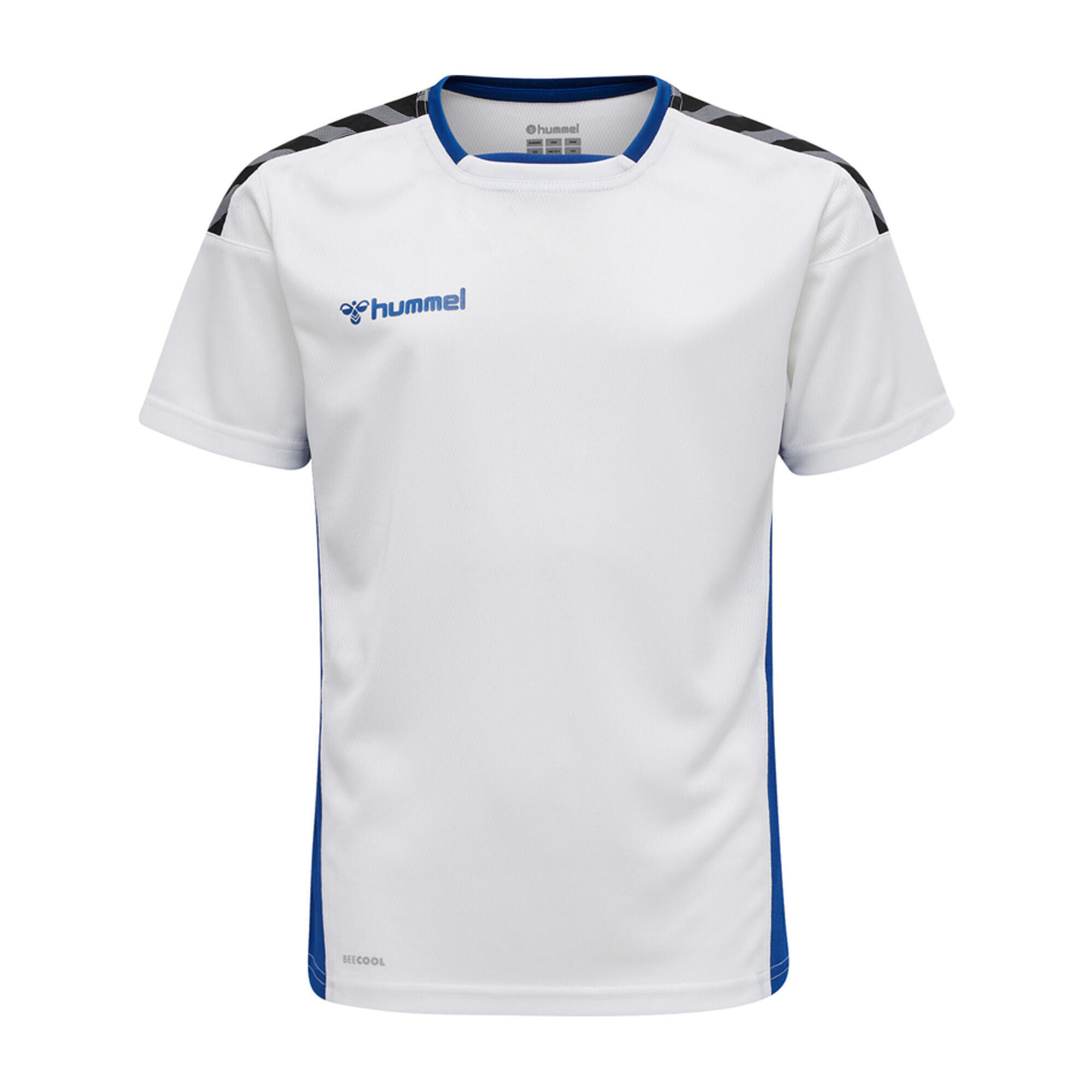 Hummel - Enfiler T-shirt Hmlauthentic Enfant Hummel - T-shirt Manches Courtes - Blanc|bleu - 6 À 8 Ans - Decathlon