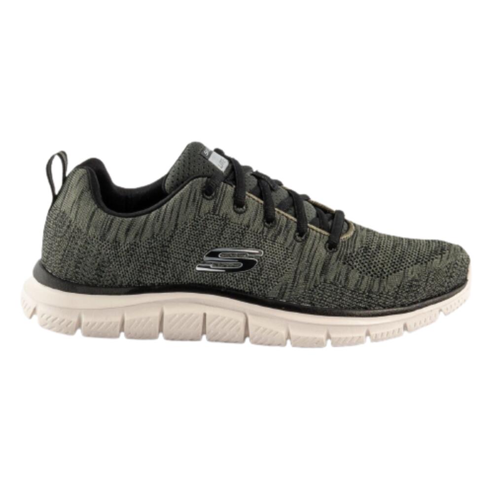 Calçado de caminhada desportiva homem skechers track front runner. Oliva/preto.
