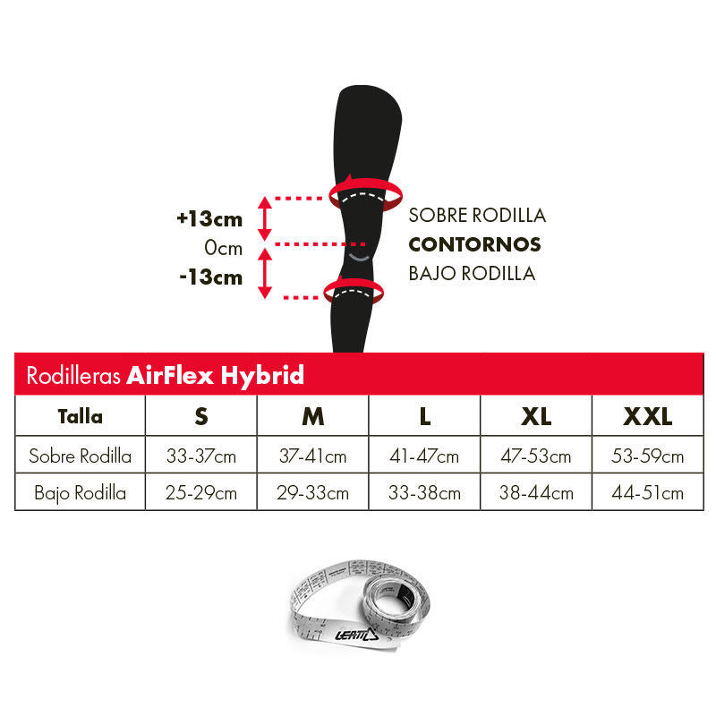 Ginocchiere Leatt AirFlex Hybrid Donna, Nero, Taglia S 4/5