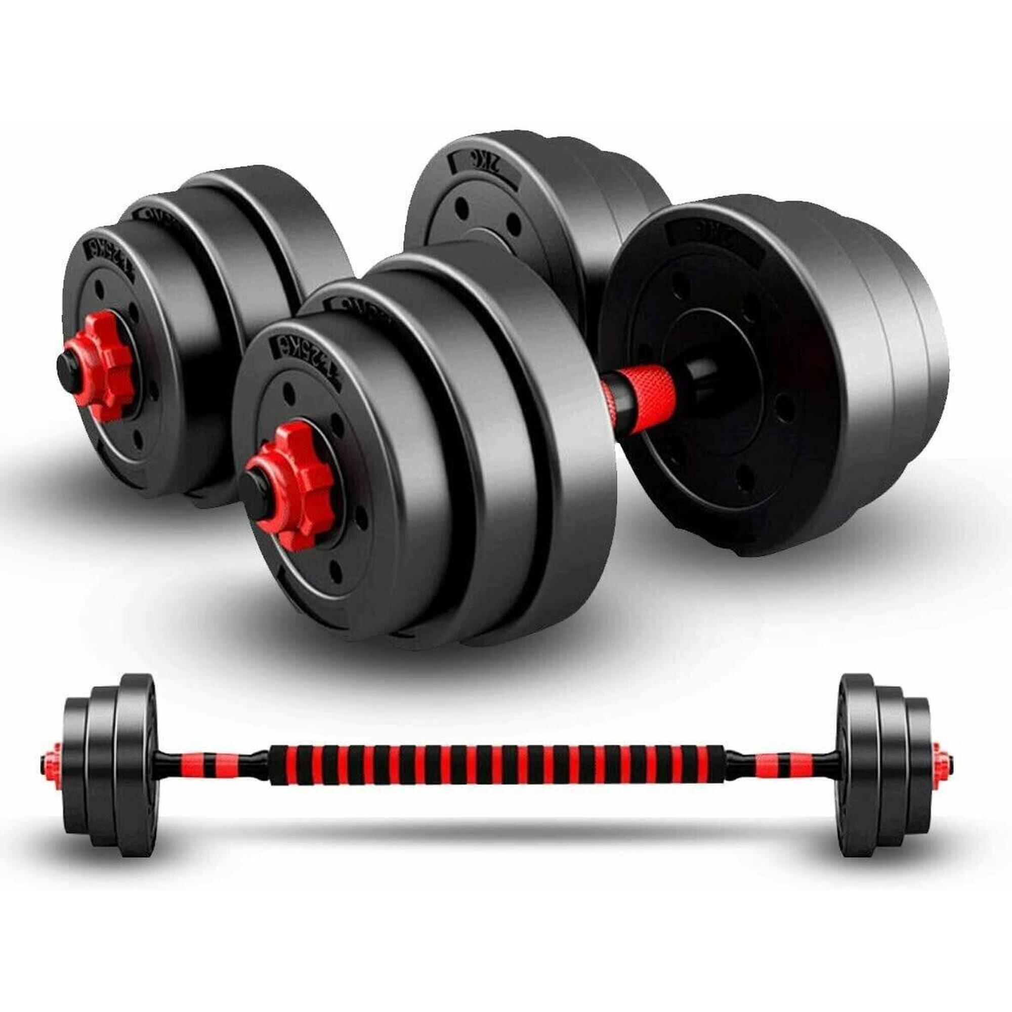 OZIO FITNESS Kit 20 kg de Mancuernas 2 en 1 Ajustables MultiFit