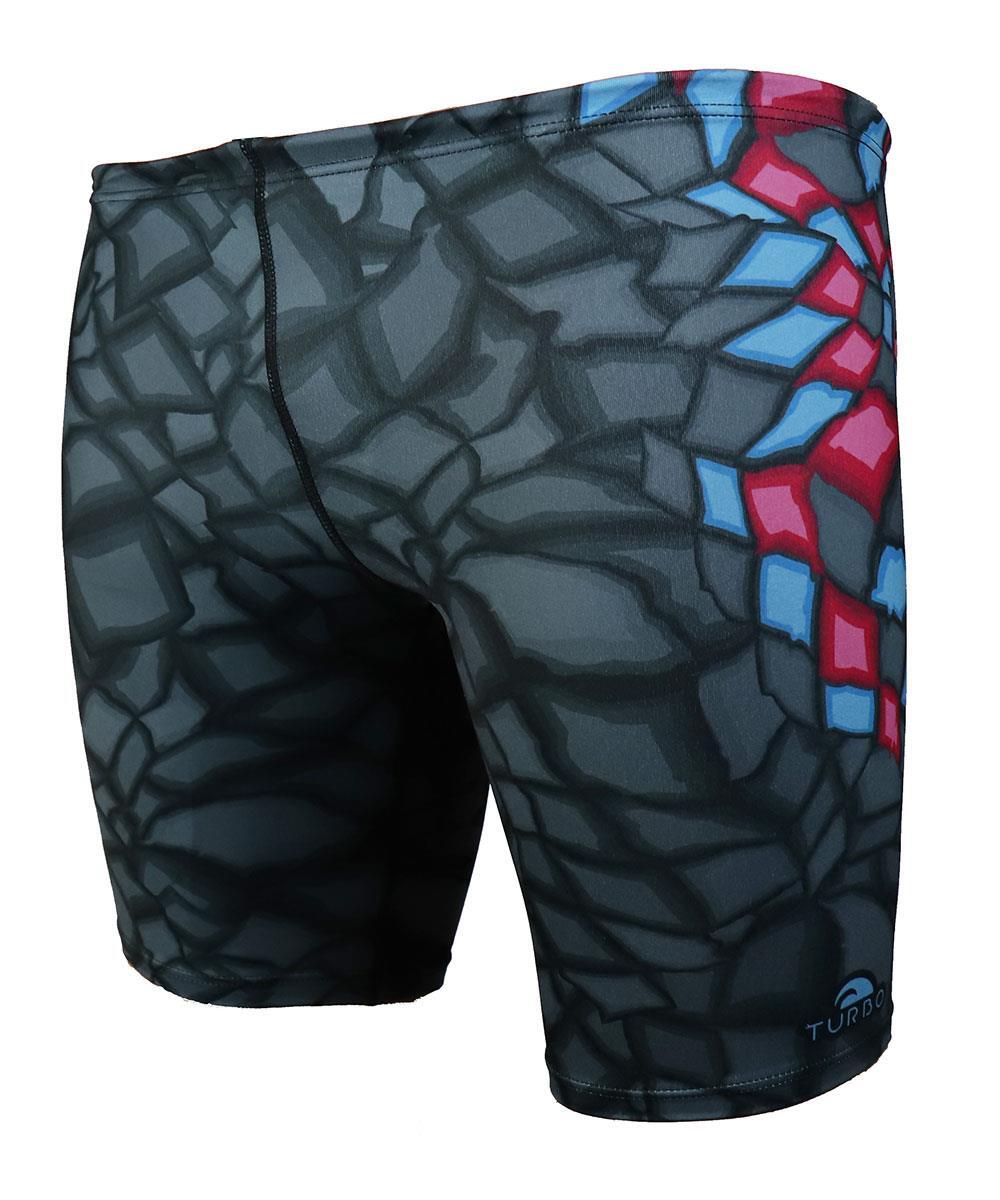 Turbo Men's Full Printed Crystal Jammer- Grey 1/3