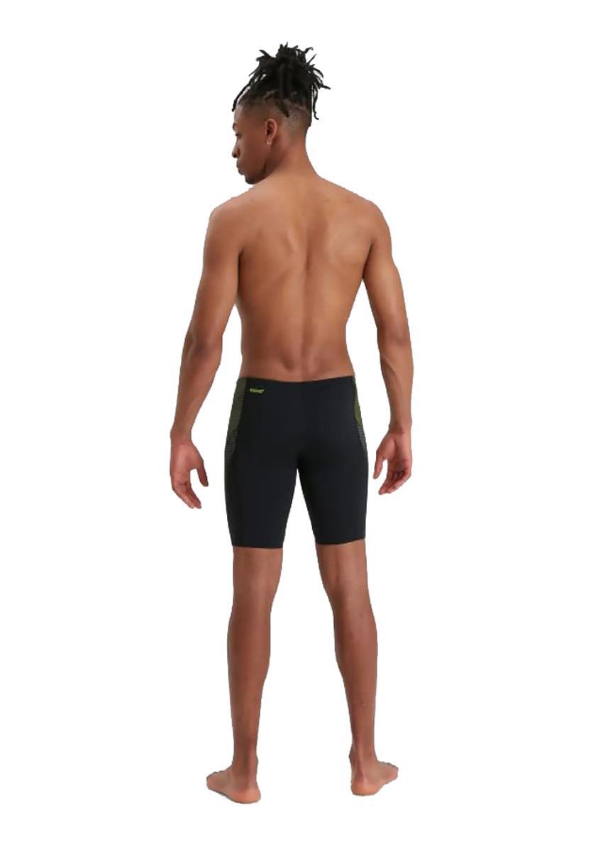 Speedo Men's Tech Panel Jammer - Black/ Atomic Lime/ Charcoal 4/5