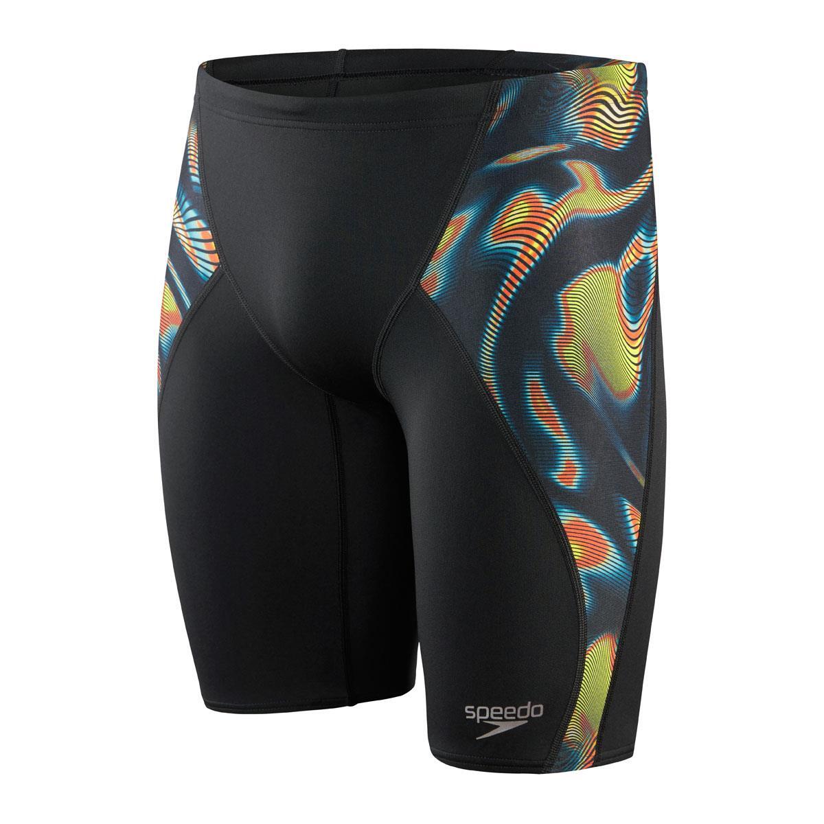 Speedo Men's Allover Digital V-Cut Jammer - Black/ Lime/ Salso/ Adriatic 5/5