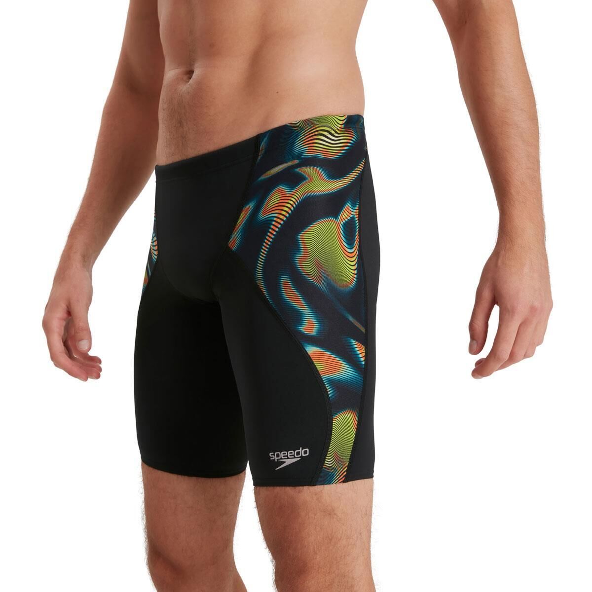 SPEEDO Speedo Men's Allover Digital V-Cut Jammer - Black/ Lime/ Salso/ Adriatic