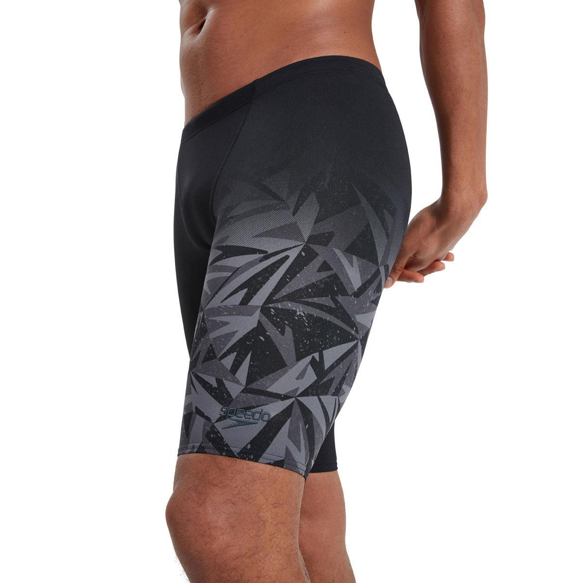 Speedo Men's Hyperboom Placement V-Cut Jammer - Black/ Oxid Grey 4/6