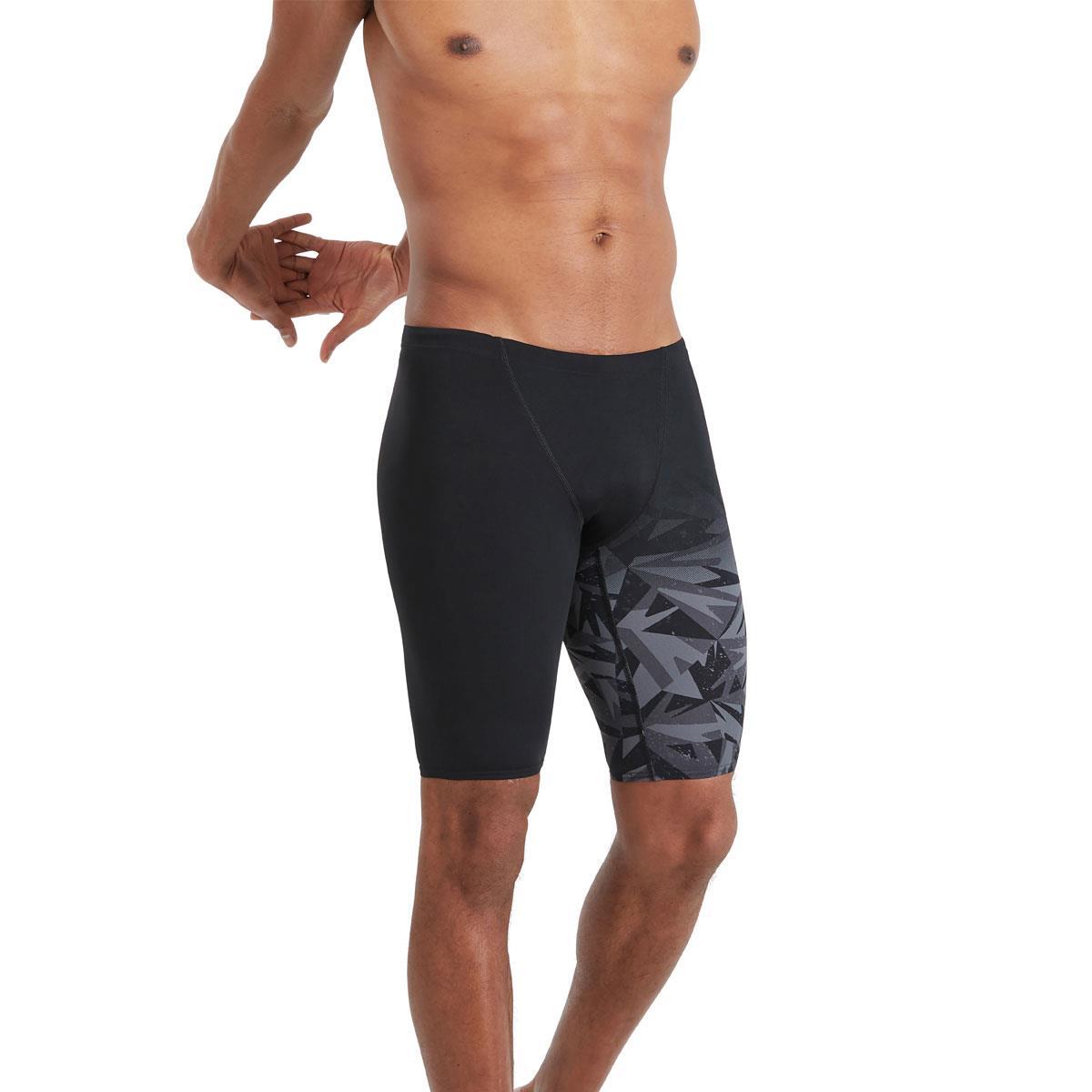 Speedo Men's Hyperboom Placement V-Cut Jammer - Black/ Oxid Grey 3/6