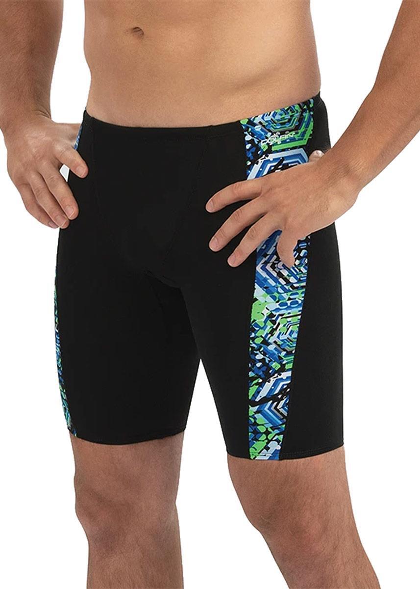 Dolfin Men's Reliance Hive Spliced Jammer - Blue/ Green 1/2