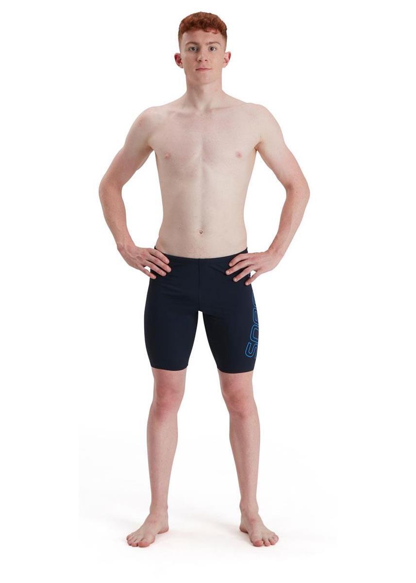 Speedo Men's Boom Logo Placement Jammer - True Navy/ Bondi Blue 2/5